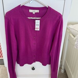LOFT Women's Vibrant Magenta Cardigan